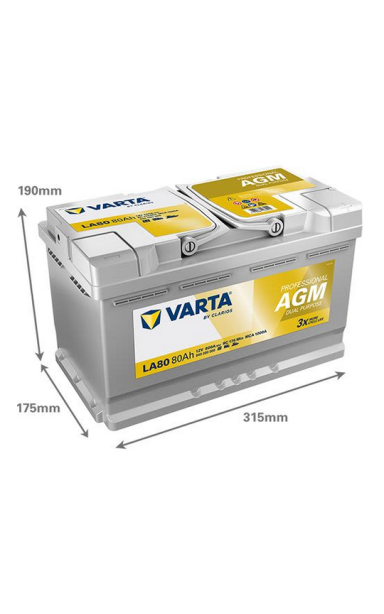 Akumuliatorius VARTA 12V 80Ah/800A (D+ standartinis)
