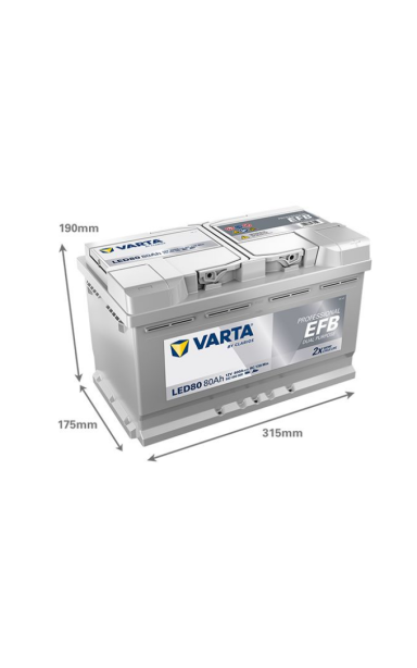 Akumuliatorius VARTA 12V 80Ah/800A (D+ standartinis)