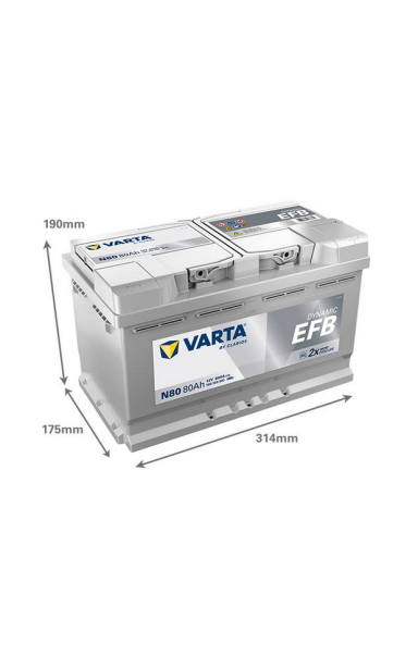 Akumuliatorius VARTA 12V 80Ah/800A START&STOP EFB (D+ standartinis)