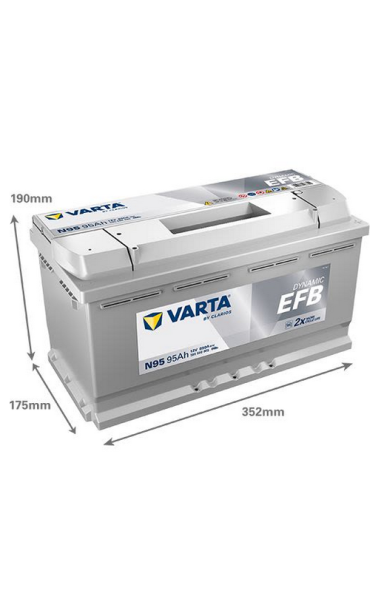 Akumuliatorius VARTA 12V 95Ah/850A START&STOP EFB (D+ standartinis)