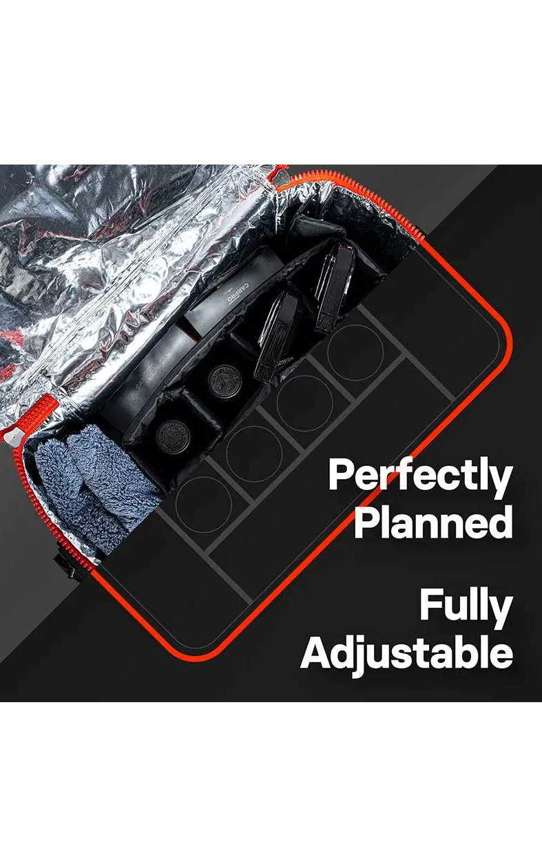 CarPro Maintenance Bag CQPRO Silver – termo krepšys su automobilio priežiūros priemonių rinkiniu 2