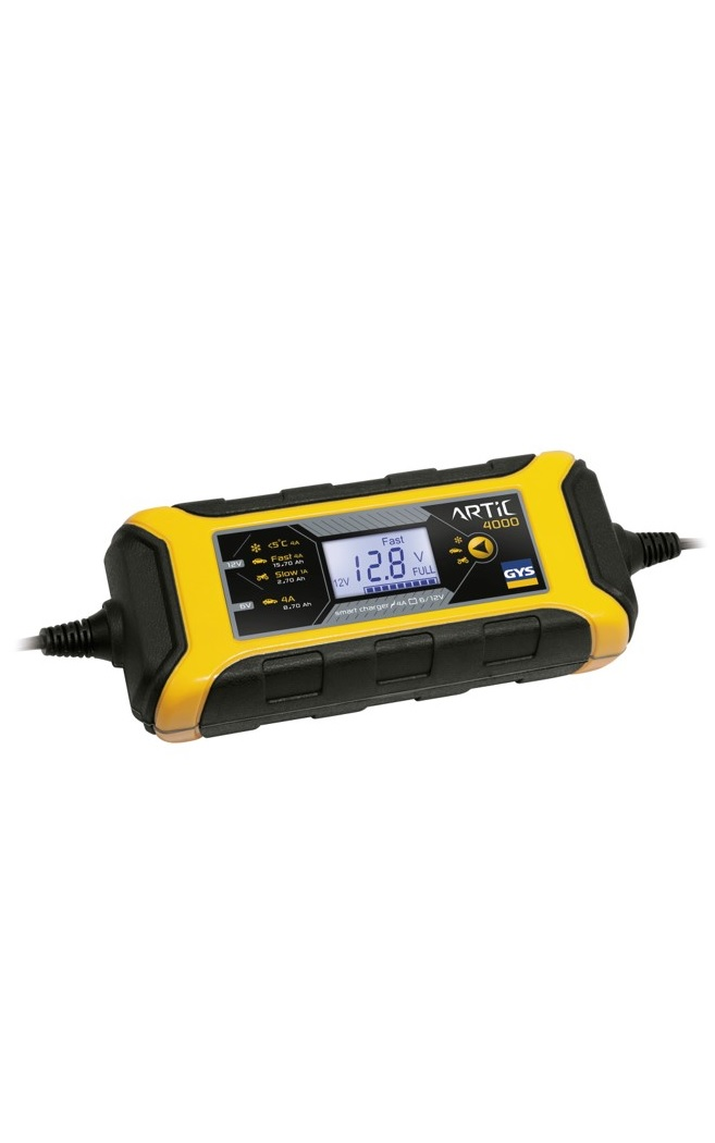 GYS ARTIC 4000 – automatinis 6/12 V 4 A akumuliatorių įkroviklis su LCD ekranu