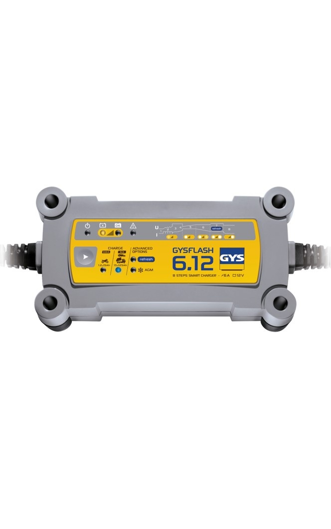 GYS GYSFLASH 6.12 – automatinis 12 V 6 A akumuliatorių įkroviklis 1,2–125 Ah