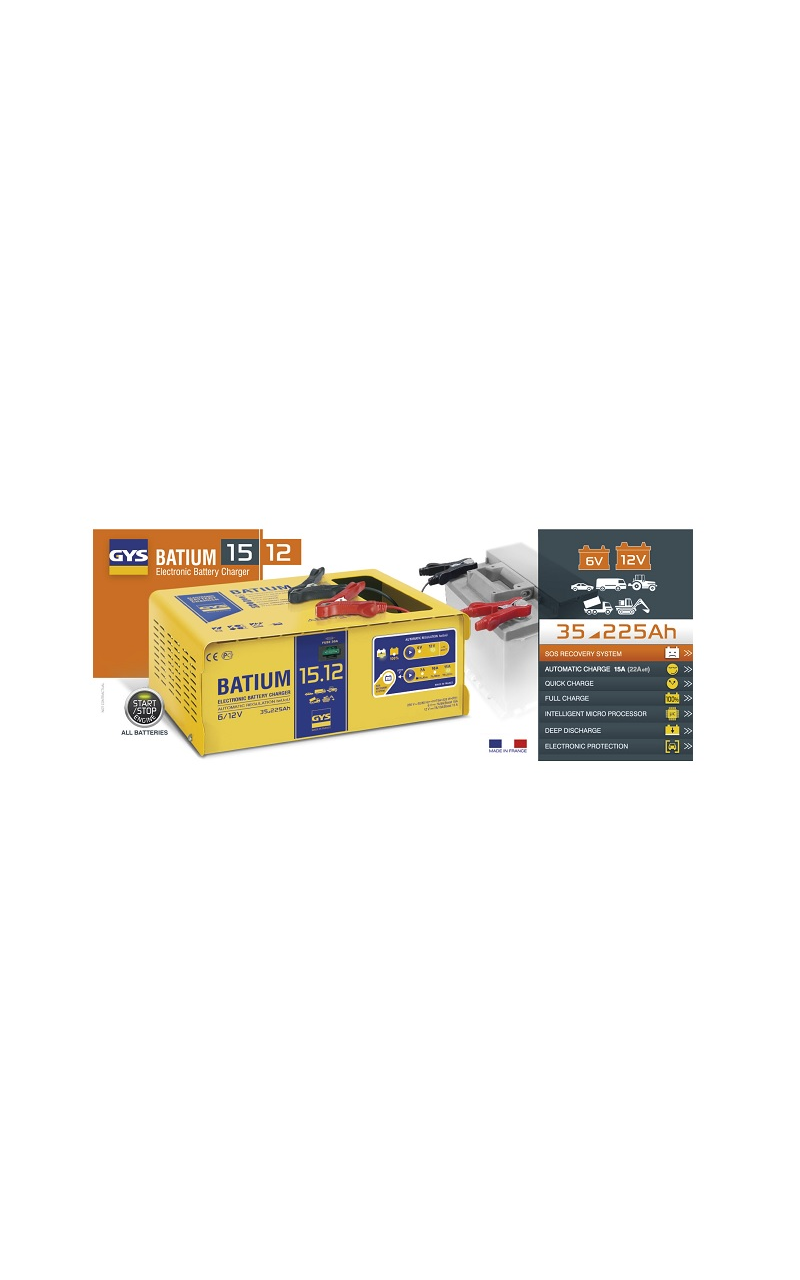 GYS BATIUM 15.12 – automatinis 6/12 V akumuliatorių įkroviklis GYS BATIUM 15.12 – automatinis 6/12 V akumuliatorių įkroviklis