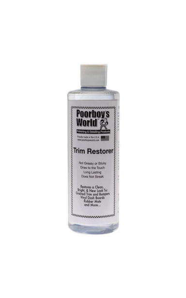 Poorboy's World Trim Restorer - Plastiko, gumos ir vinilo atnaujinimo priemonė