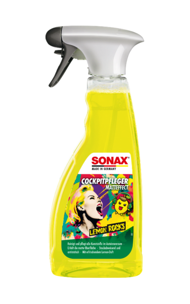 SONAX Matinis prietaisų skydelio valiklis “Lemon Rocks”, 500ml SONAX Matinis prietaisų skydelio valiklis “Lemon Rocks”, 500ml