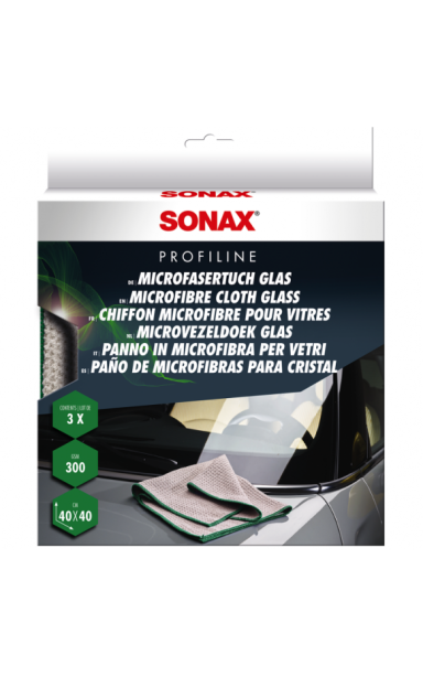 SONAX mikropluošto šluostės stiklų valymui, 3vnt SONAX mikropluošto šluostės stiklų valymui, 3vnt