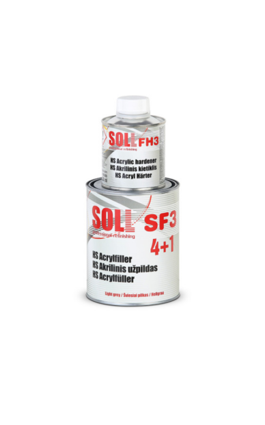 SOLL HS SF3 Akrilinis gruntas 4:1, juodas 1.25l SOLL HS SF3 Akrilinis gruntas 4:1, juodas 1.25l