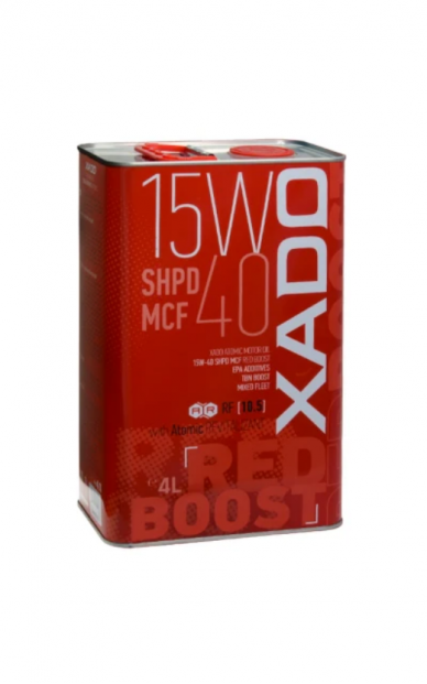 XADO Atomic Oil 15W-40 variklinė alyva SHPD MCF RED BOOST mineralinė 4L XADO Atomic Oil 15W-40 variklinė alyva SHPD MCF RED BOOST mineralinė 4L